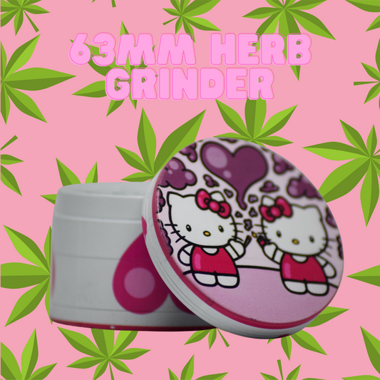 STONEDKITTY Grinder 63mm - Herbal Grinder - Ideal Gift For Her - Stoner Gift - Perfect Present